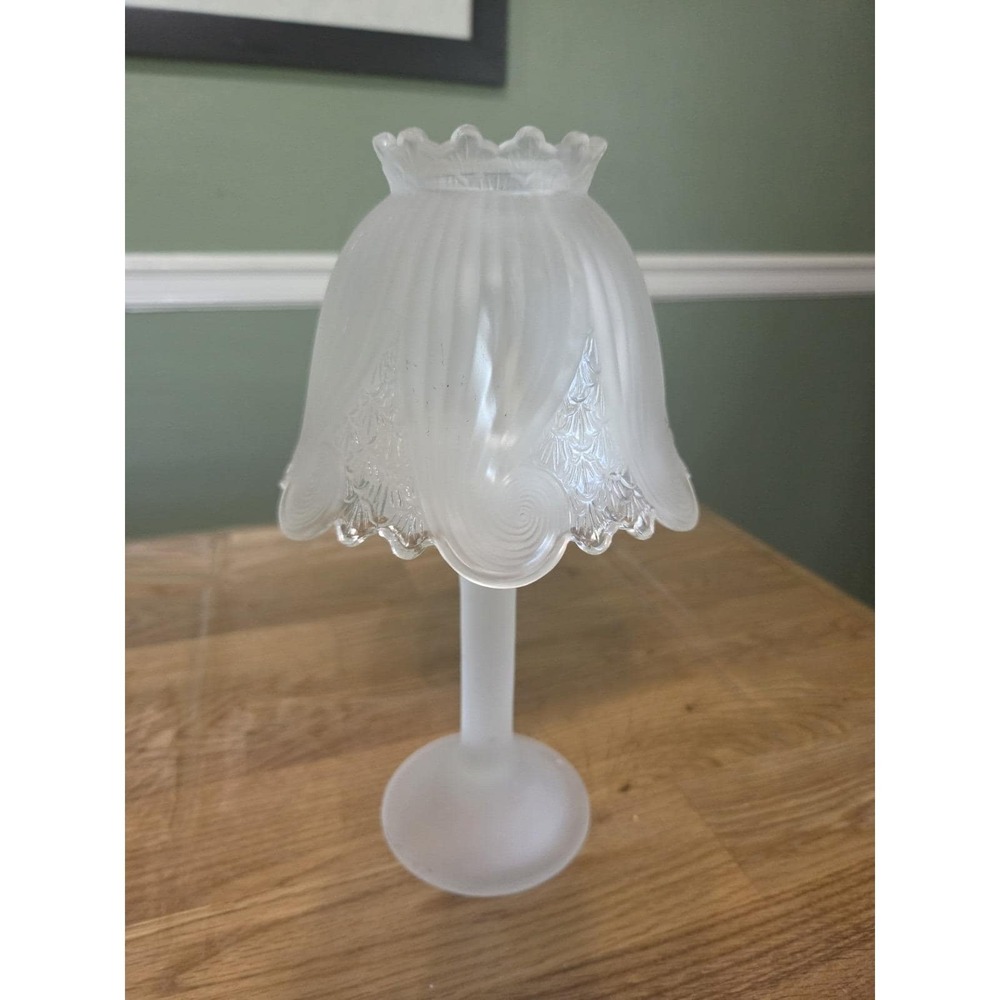 PartyLite Vintage Fairy Light Lamp Frosted Clairmont Candle Holder 10" Height